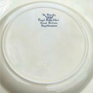 RARE Royal Staffordshire The Biarritz - plain, cream 9 Piece Salad Set - 1934